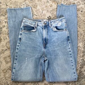 Women's Light Blue Distressed Jeans